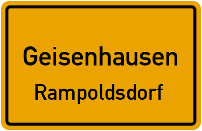 Ortsschild Geisenhausen Rampoldsdorf