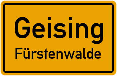 Straßenverzeichnis Geising Fürstenwalde