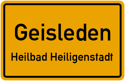 Straßenverzeichnis Geisleden Heilbad Heiligenstadt