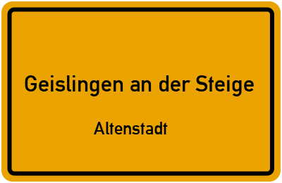 Straßenverzeichnis Geislingen an der Steige Altenstadt
