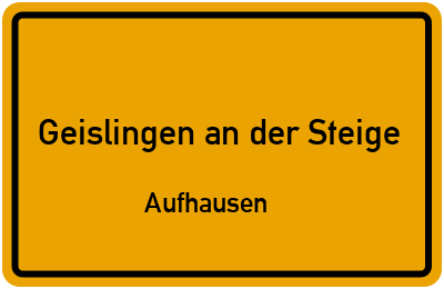 Straßenverzeichnis Geislingen an der Steige Aufhausen