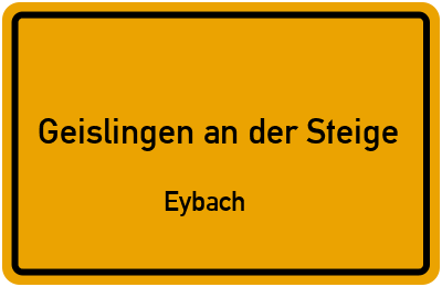 Straßenverzeichnis Geislingen an der Steige Eybach