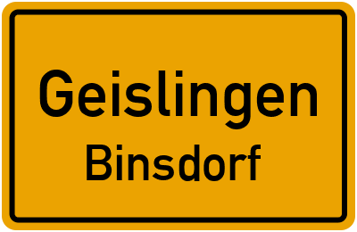 Ortsschild Geislingen Binsdorf
