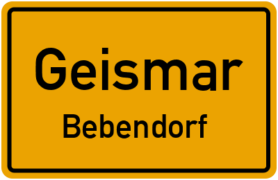 Straßenverzeichnis Geismar Bebendorf