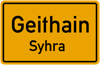 Ortsschild Geithain Syhra