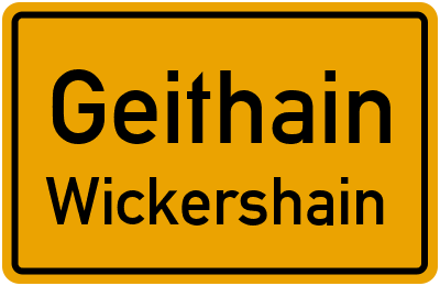 Ortsschild Geithain Wickershain