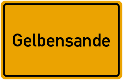 Ortsschild von Gelbensande in Mecklenburg-Vorpommern