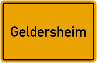 Ortsschild von Gemeinde Geldersheim in Bayern