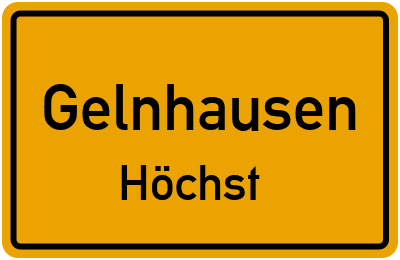 Ortsschild Gelnhausen Höchst