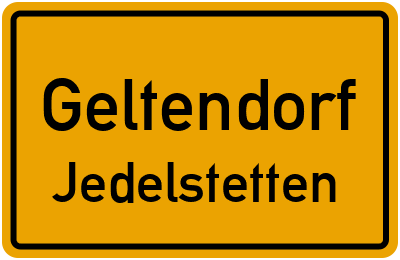 Ortsschild Geltendorf Jedelstetten