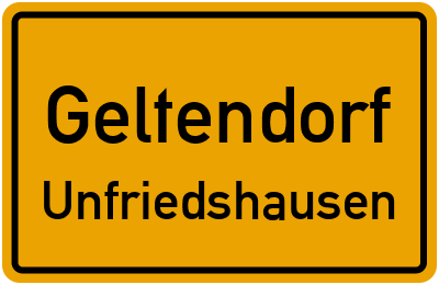 Ortsschild Geltendorf Unfriedshausen