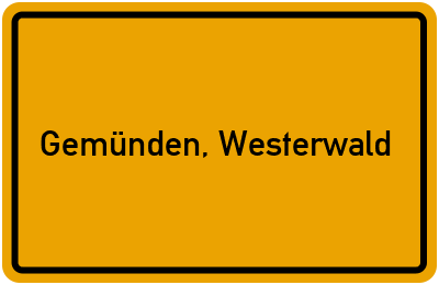 Ortsschild von Gemeinde Gemünden, Westerwald in Rheinland-Pfalz