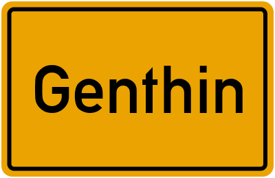 Ortsschild von Genthin in Sachsen-Anhalt