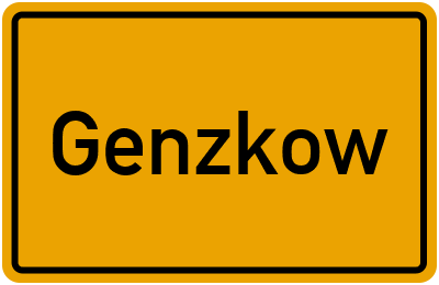 Ortsschild von Genzkow in Mecklenburg-Vorpommern