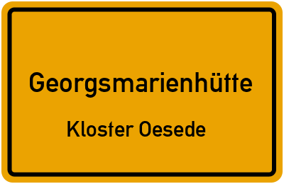 Ortsschild Georgsmarienhütte Kloster Oesede