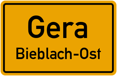 Ortsschild Gera Bieblach-Ost