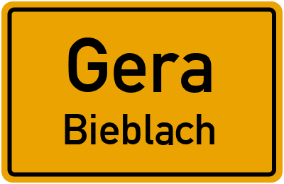 Ortsschild Gera Bieblach