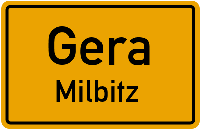 Ortsschild Gera Milbitz