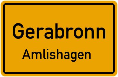 Ortsschild Gerabronn Amlishagen