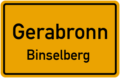 Ortsschild Gerabronn Binselberg