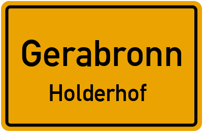 Ortsschild Gerabronn Holderhof