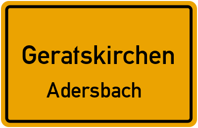 Straßenverzeichnis Geratskirchen Adersbach