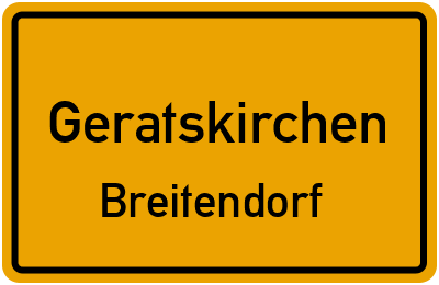 Straßenverzeichnis Geratskirchen Breitendorf