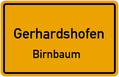 Straßenverzeichnis Gerhardshofen Birnbaum