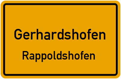 Ortsschild Gerhardshofen Rappoldshofen
