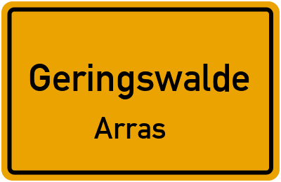 Ortsschild Geringswalde Arras