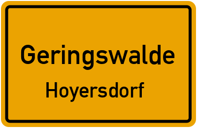 Ortsschild Geringswalde Hoyersdorf