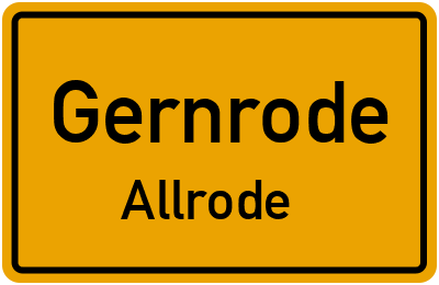 Straßenverzeichnis Gernrode Allrode