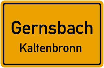 Ortsschild Gernsbach Kaltenbronn
