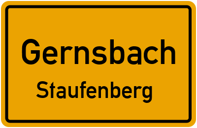 Ortsschild Gernsbach Staufenberg