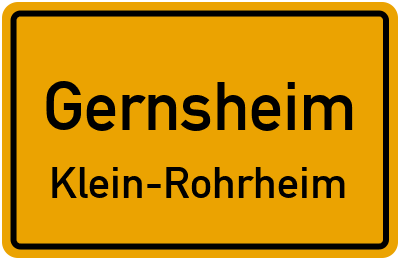 Ortsschild Gernsheim Klein-Rohrheim