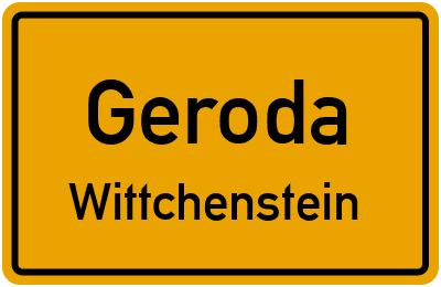 Straßenverzeichnis Geroda Wittchenstein