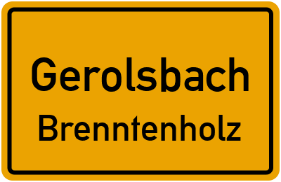 Ortsschild Gerolsbach Brenntenholz
