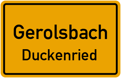 Ortsschild Gerolsbach Duckenried