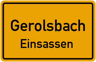 Straßenverzeichnis Gerolsbach Einsassen