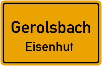 Ortsschild Gerolsbach Eisenhut