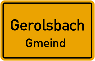 Ortsschild Gerolsbach Gmeind