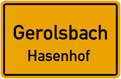 Straßenverzeichnis Gerolsbach Hasenhof