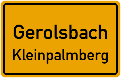 Ortsschild Gerolsbach Kleinpalmberg