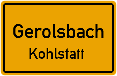 Straßenverzeichnis Gerolsbach Kohlstatt