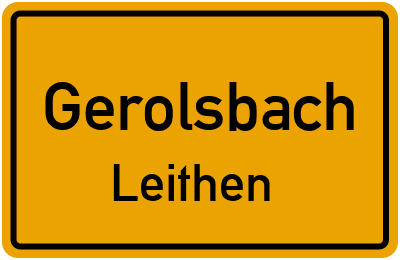 Ortsschild Gerolsbach Leithen
