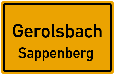 Straßenverzeichnis Gerolsbach Sappenberg