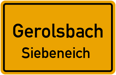 Ortsschild Gerolsbach Siebeneich