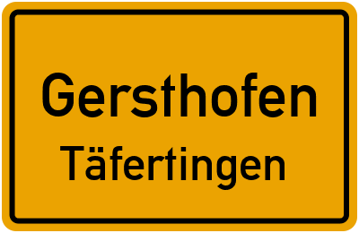 Straßenverzeichnis Gersthofen Täfertingen