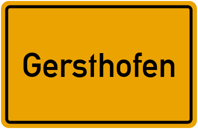 Ortsschild von Stadt Gersthofen in Bayern