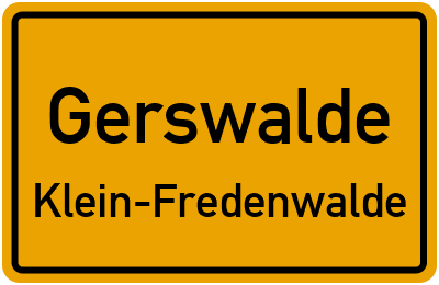 Straßenverzeichnis Gerswalde Klein-Fredenwalde